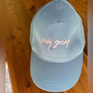 Blue Cap with Pink Embroidery